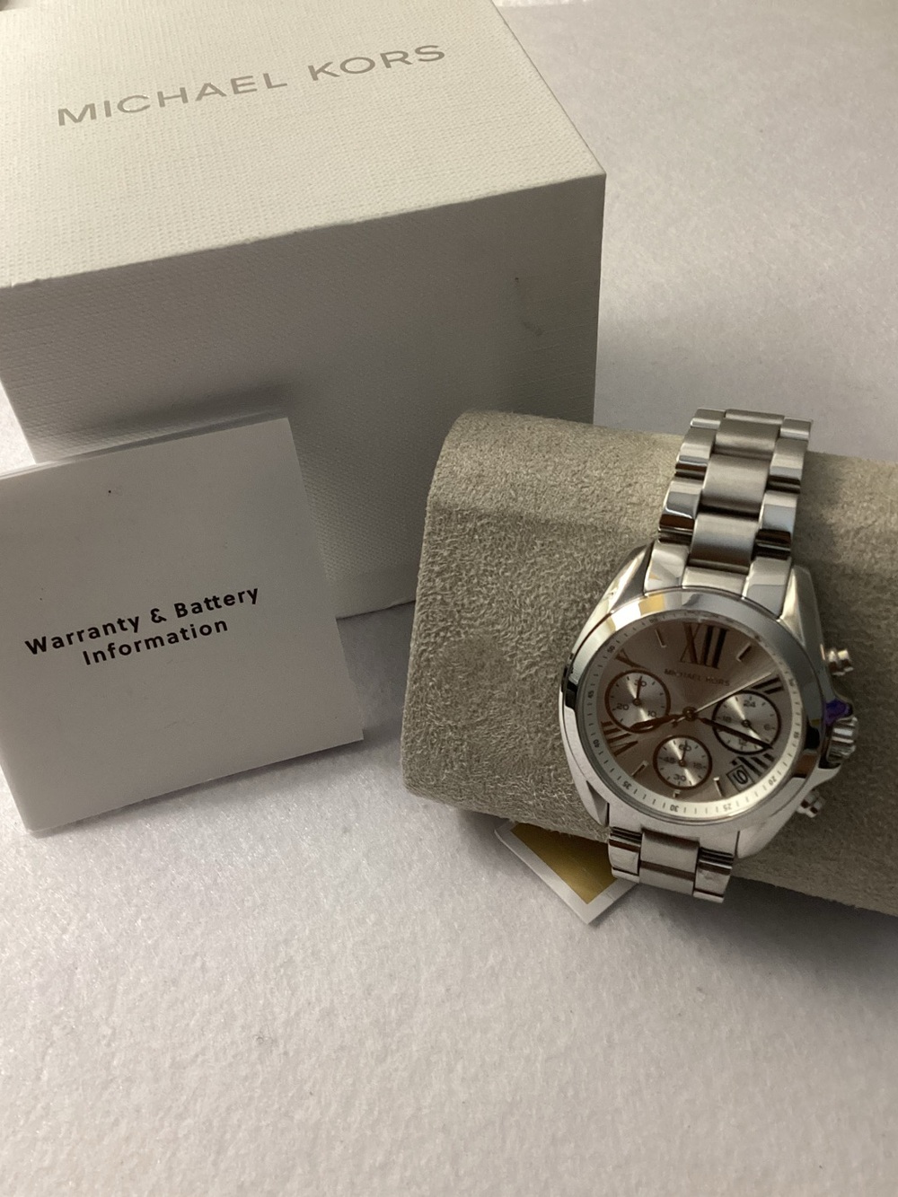 Michael Kors Bradshaw Silver-Tone Stainless Steel Bracelet Watch 36mm